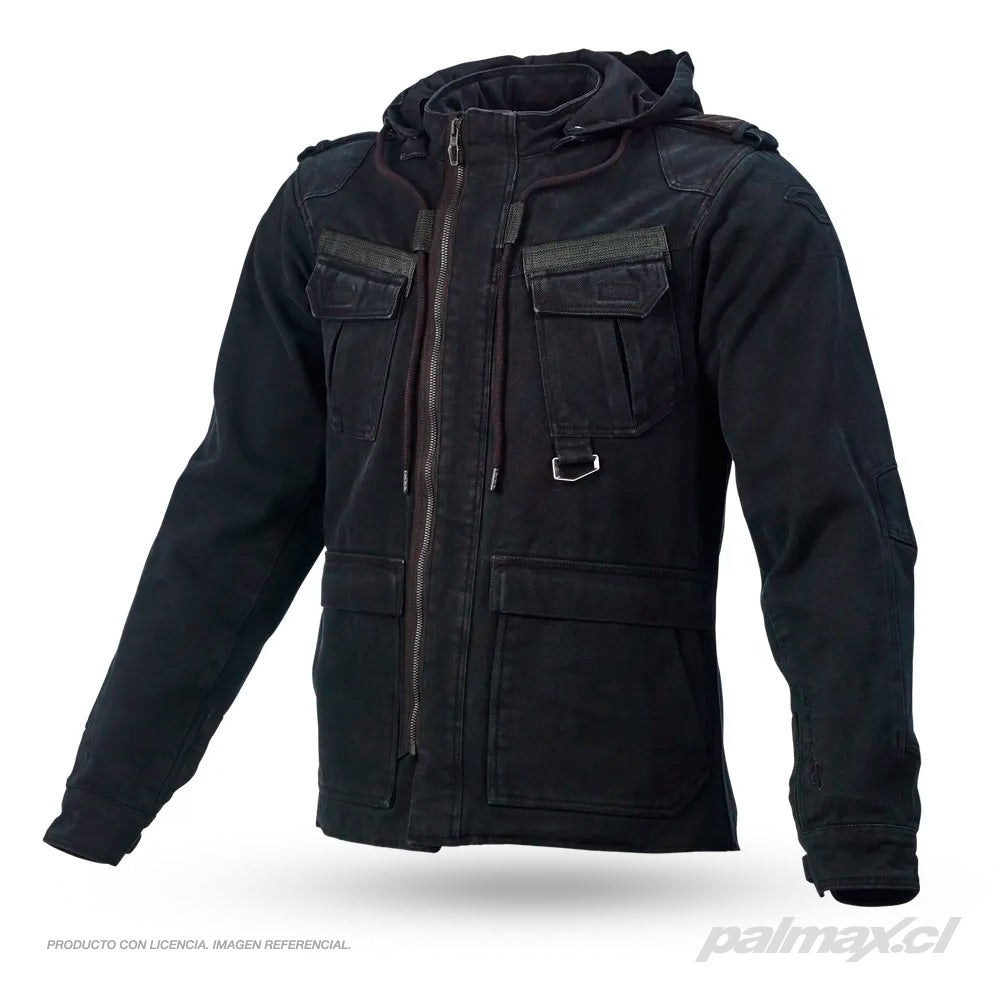 Chaqueta con capucha en aramida Combat color negro | Macna