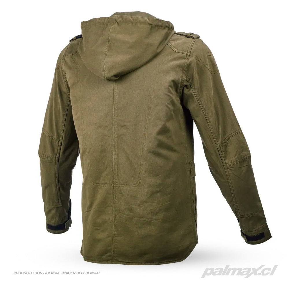 Chaqueta con capucha en aramida Combat color verde oliva | Macna