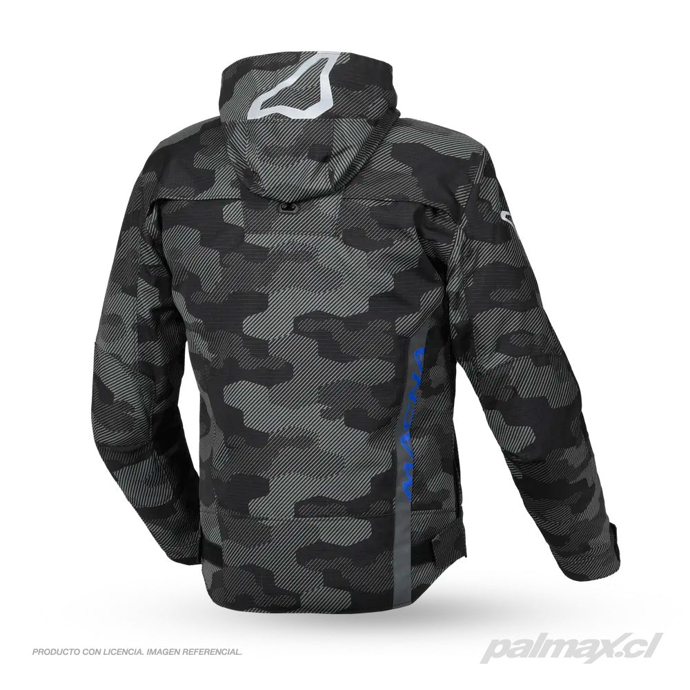 Chaqueta casual impermeable modelo Riggor. Color camo/azul | Macna