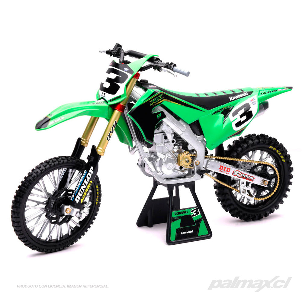 Moto a escala 1:6 Eli Tomac Kawasaki Factory Race | New Ray