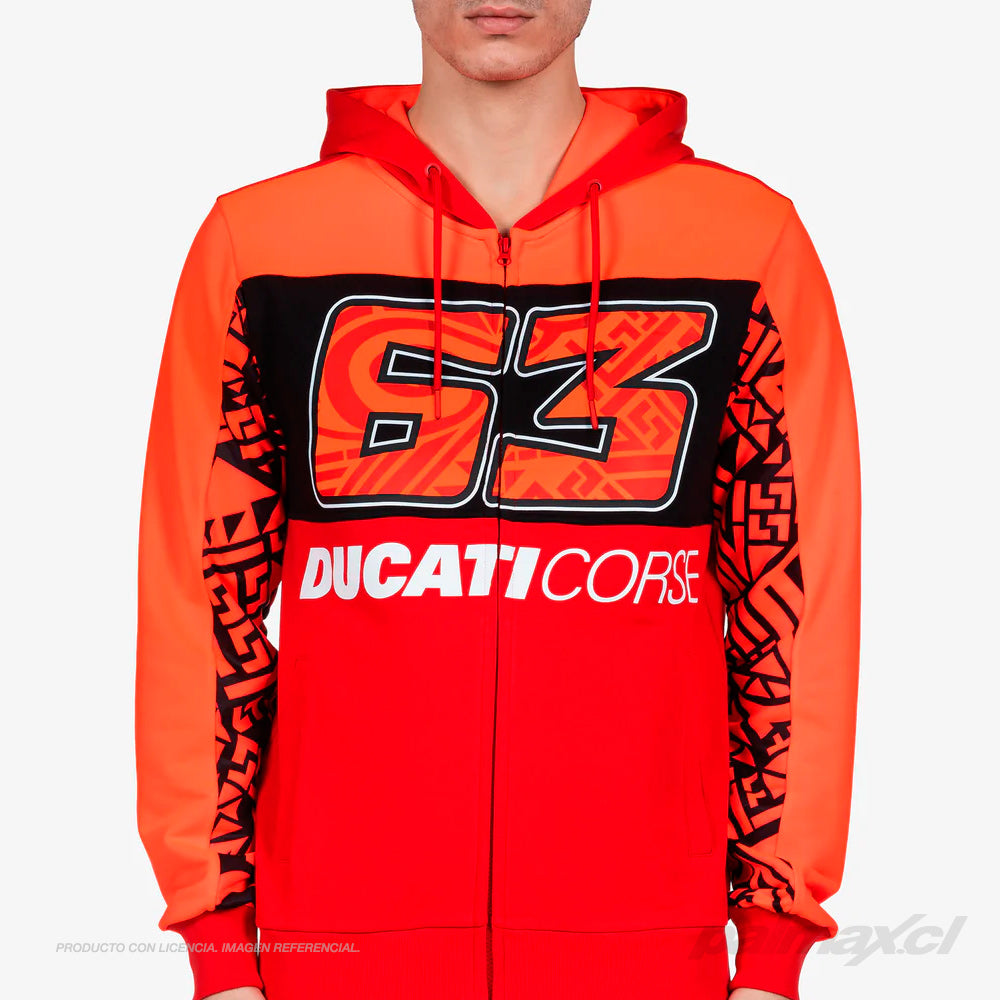 Poleron / Sudadera con capucha y cierre Ducati 63 Bagnaia | VR46