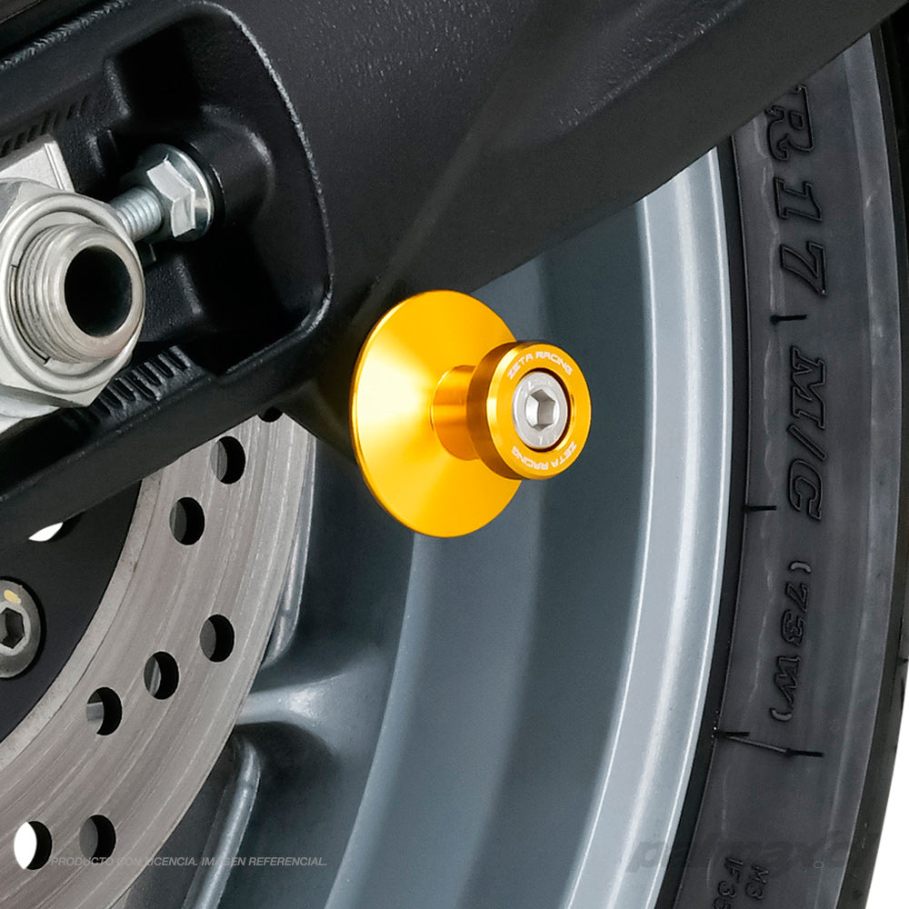 Set de Spools de soporte para caballete EZ Swingarm M8 (dorado) | Zeta Racing