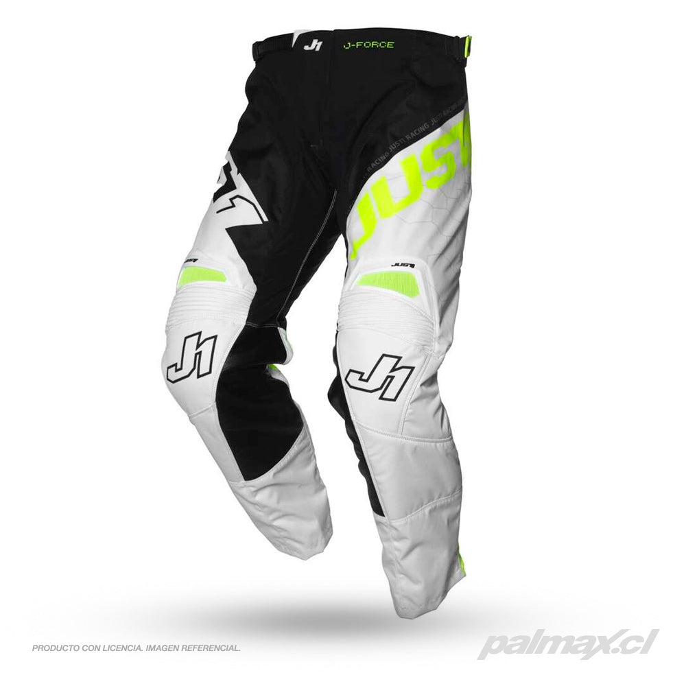 Pantalón de Motocross / Enduro modelo J-Force Hexa Balck white Fluo | Just 1 Racing