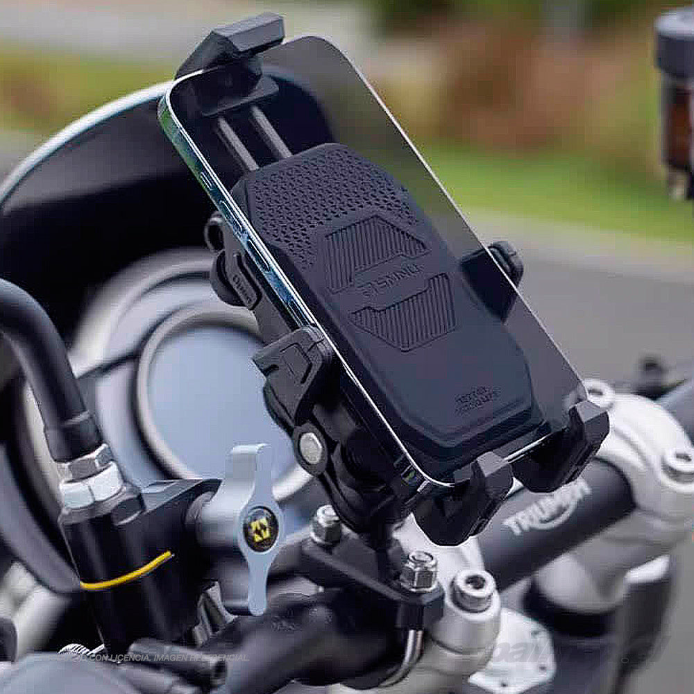 Soporte para celular moto dual SMNU N1 + camara accion con amortiguador ajustable para manillar | SMNU