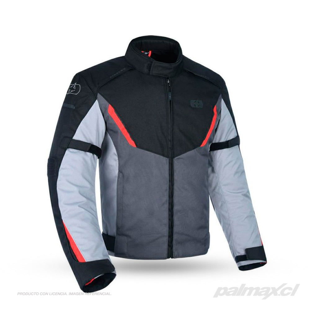 Chaqueta de calle para moto modelo Delta 1.0 Black Red | Oxford
