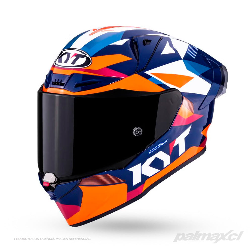 Casco integral de fibra para carrera R1R Diamond Blue Orange | KYT Helmets