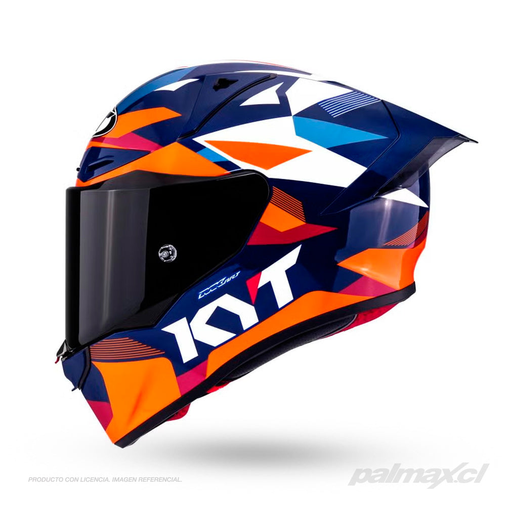Casco integral de fibra para carrera R1R Diamond Blue Orange | KYT Helmets