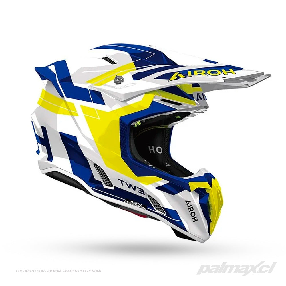 Casco para enduro / motocross modelo Twist 3.0 Dynasty Blue/Yellow Gloss | AIROH