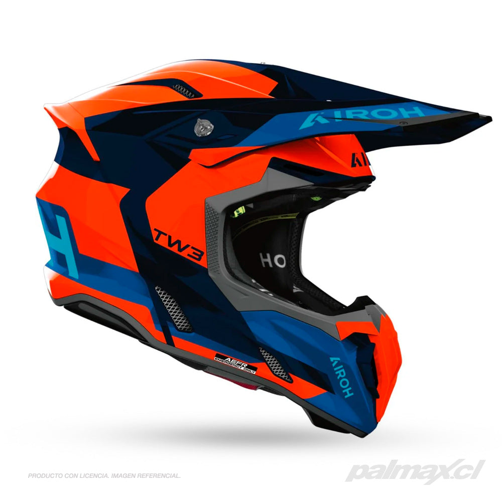 Casco para enduro / motocross modelo Twist 3.0 Fancy Orange Blue Gloss | AIROH