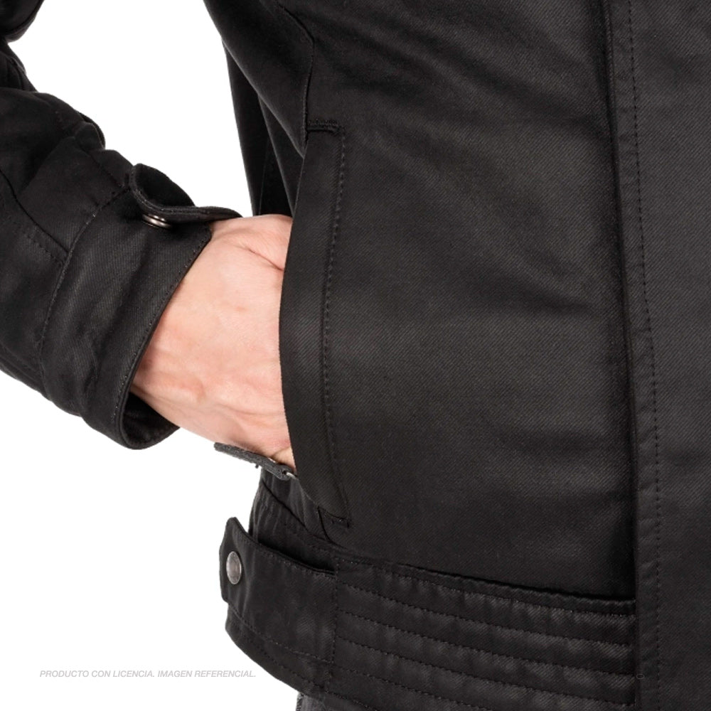 Chaqueta de hombre Hardy 2.0 Wax Cotton color negro | Oxford Products