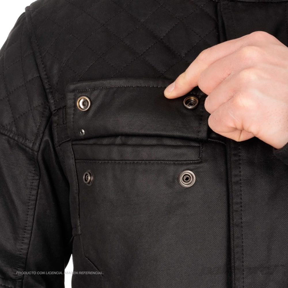 Chaqueta de hombre Hardy 2.0 Wax Cotton color negro | Oxford Products