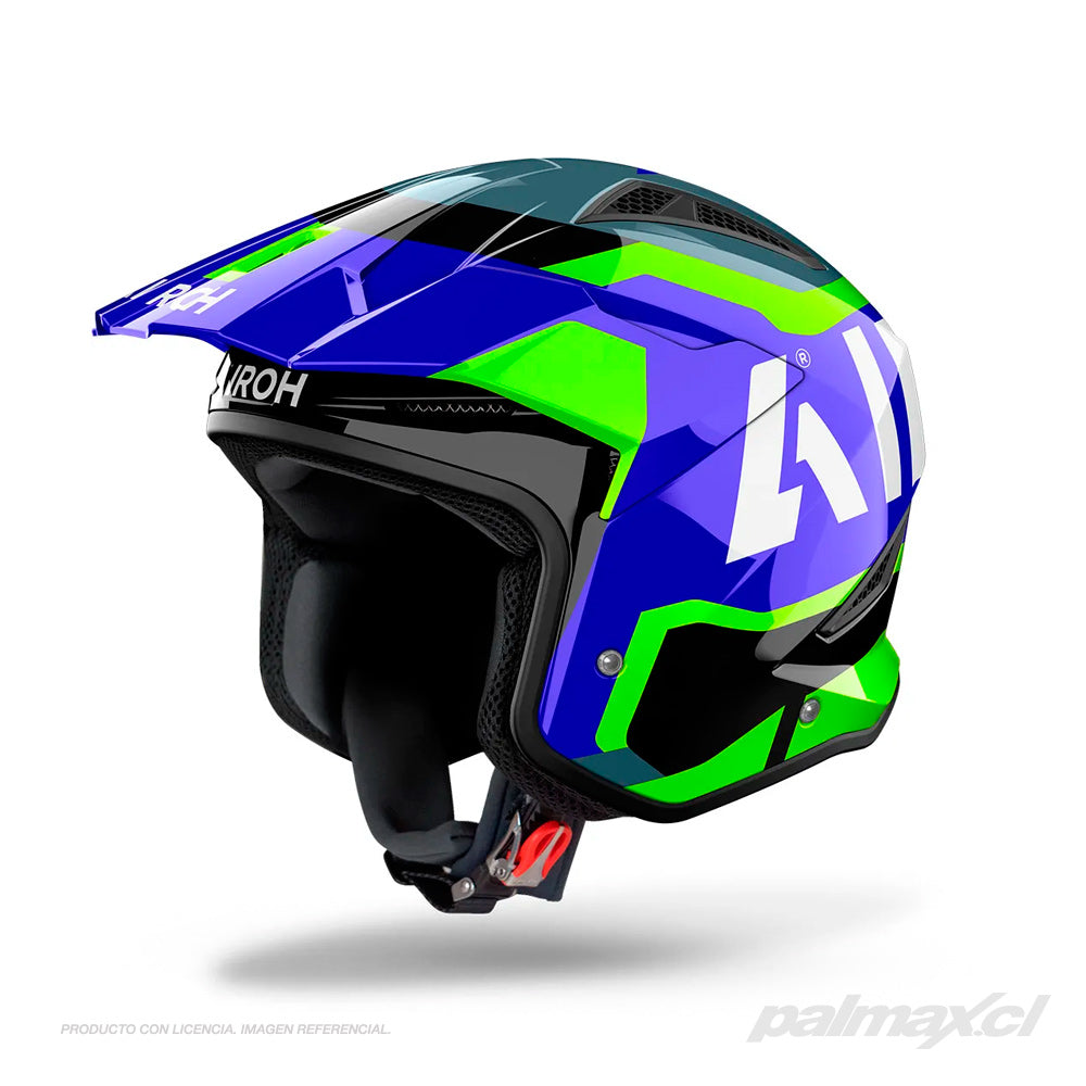 Casco de moto abierto TRR 2 Jupiter Blue Yellow Gloss | Airoh