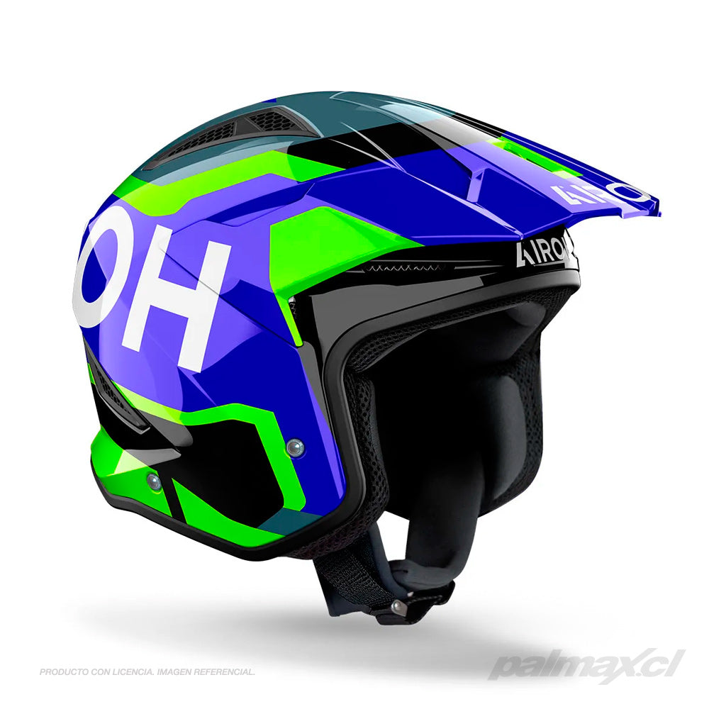 Casco de moto abierto TRR 2 Jupiter Blue Yellow Gloss | Airoh