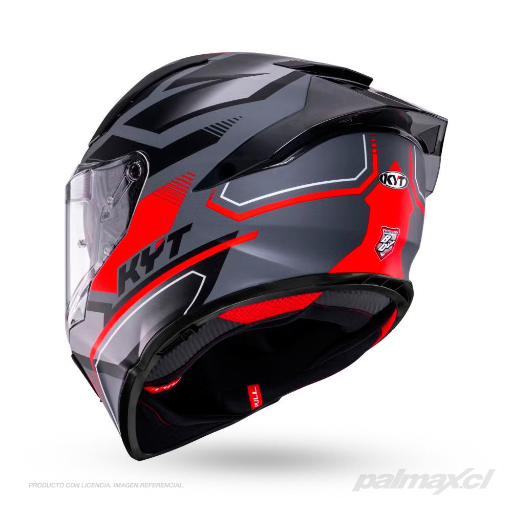 Casco integral full face modelo R2R Parsec Matt Grey Red | KYT Helmets