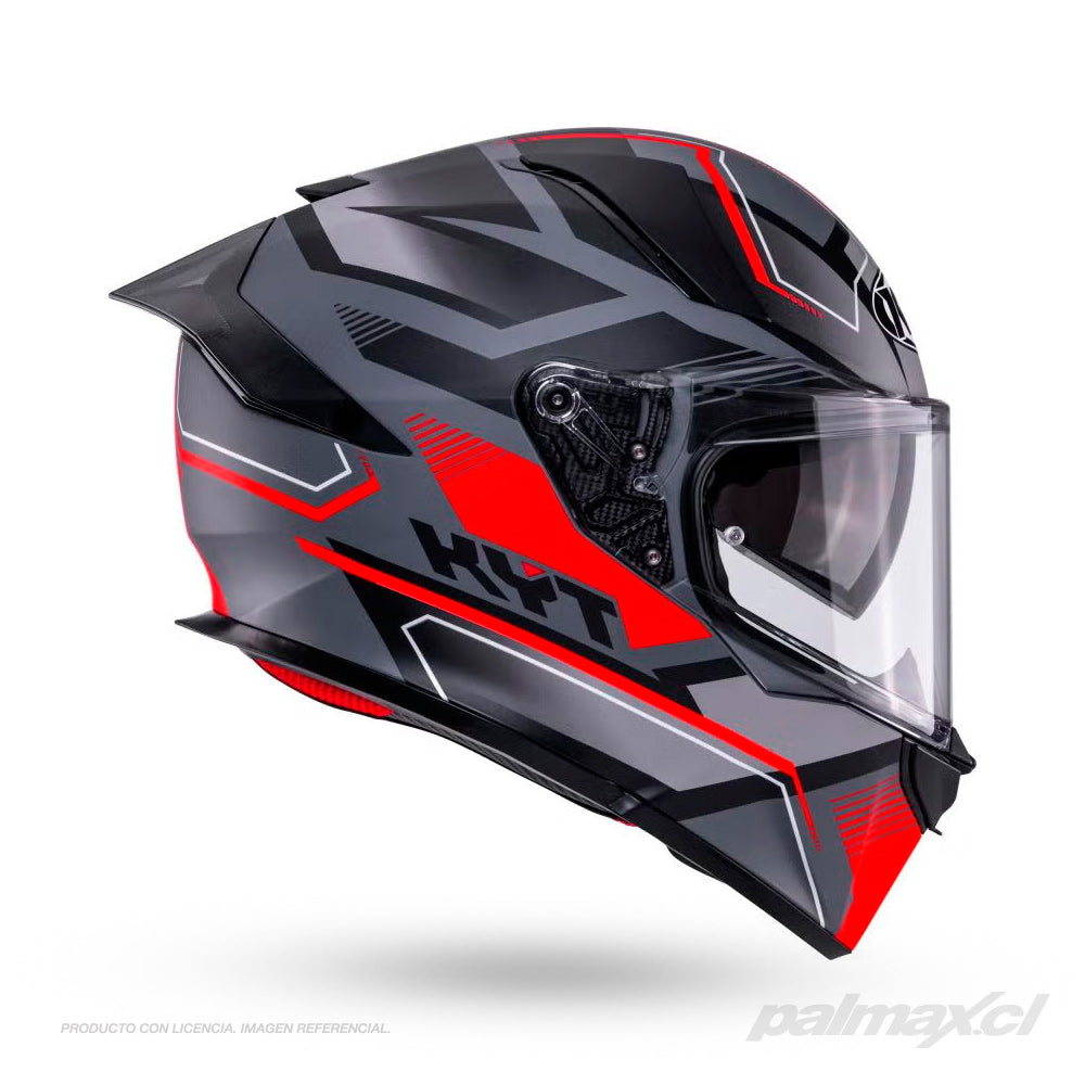 Casco integral full face modelo R2R Parsec Matt Grey Red | KYT Helmets