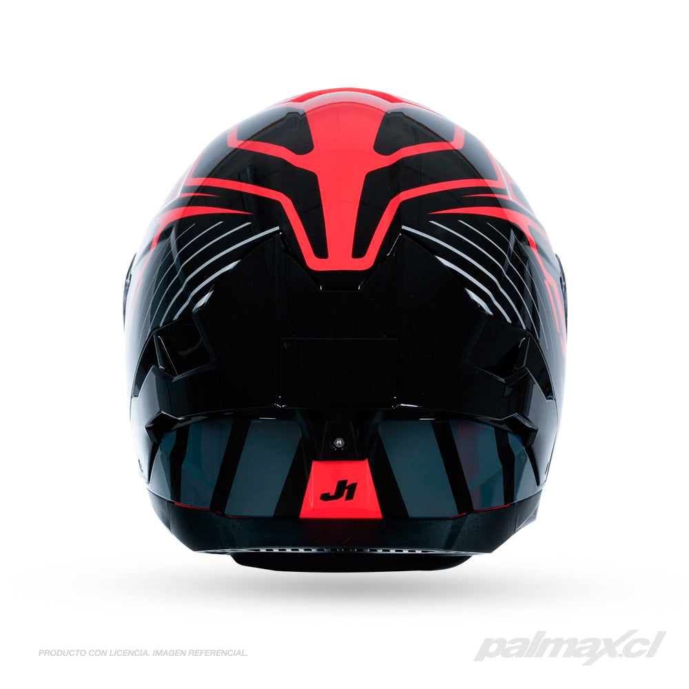 Casco integral para calle modelo J-STR Tactical Red Silver Gloss | Just 1 Racing