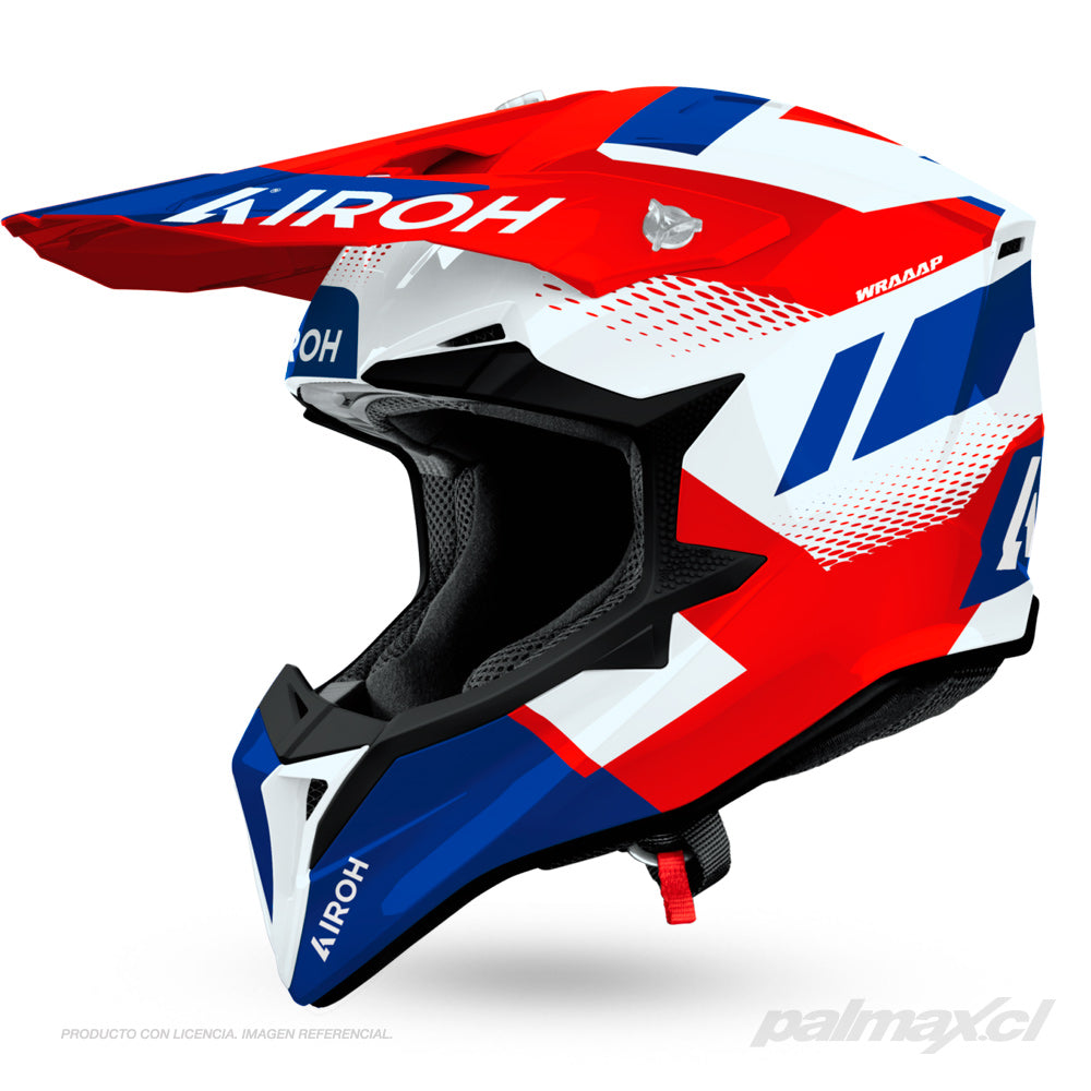 Casco para enduro / motocross modelo WRAAAP Vision Red Blue Gloss  | AIROH