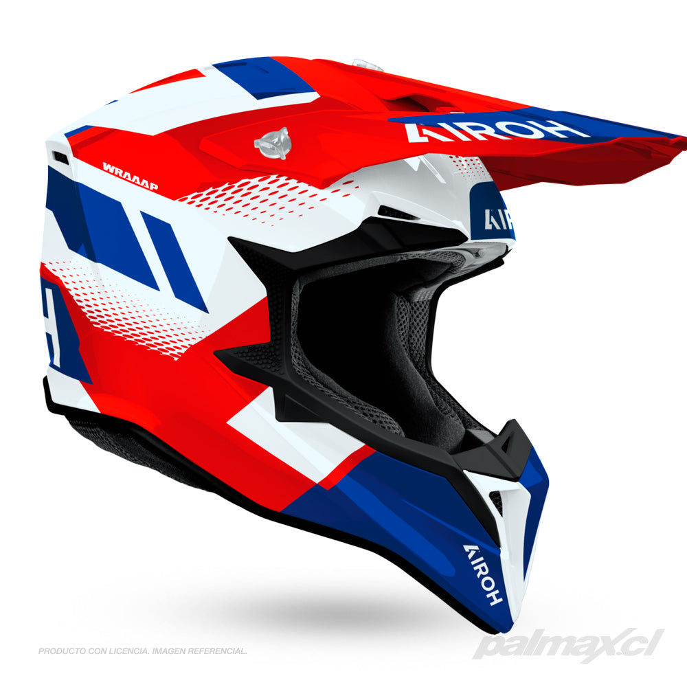 Casco para enduro / motocross modelo WRAAAP Vision Red Blue Gloss  | AIROH