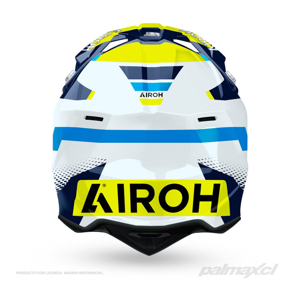 Casco para enduro / motocross modelo WRAAAP Vision Yellow Blue Gloss  | AIROH