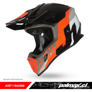 Casco para motocross / enduro J38 Korner Orange Black Gloss  | Just 1 Racing