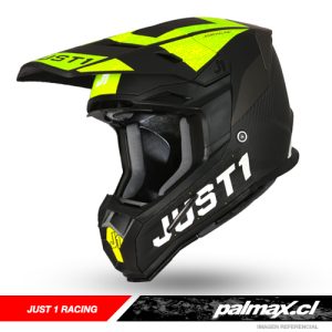 Casco Off Road J22 de carbono 3K Adrenaline Black Fluo Yellow | Just 1 Racing